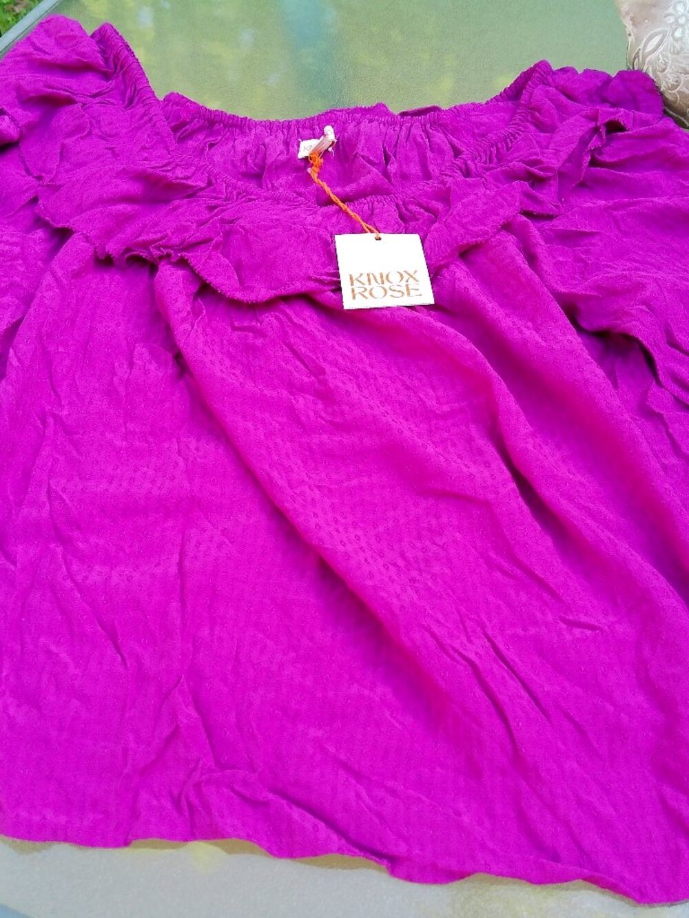 KNOX ROSE LADIES XLARGE FUSHIA BLOUSE NEW WITH TAGS